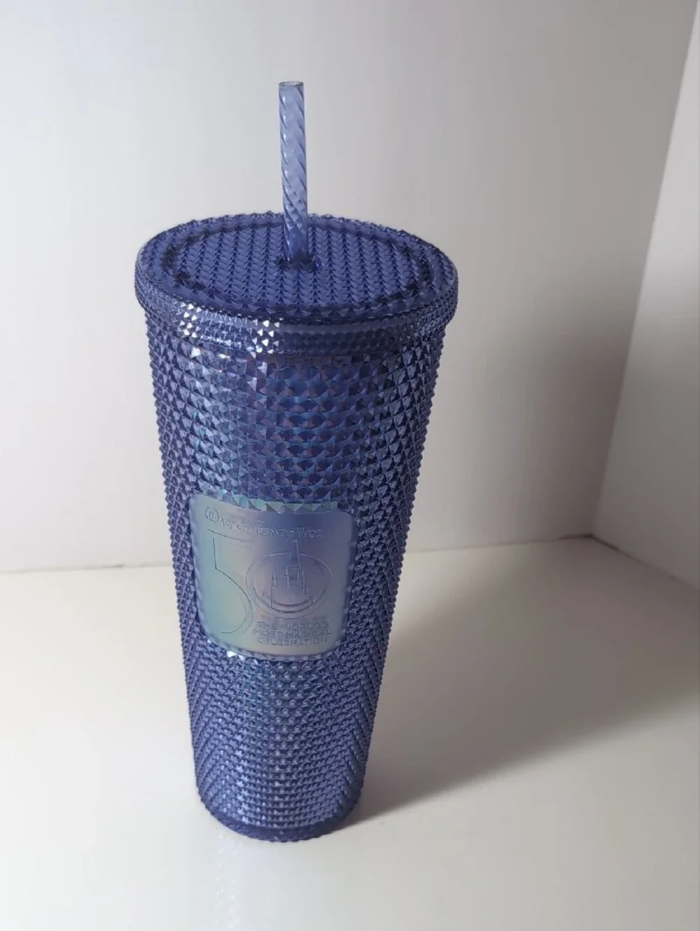 Starbucks Walt Disney's 50 Anniv. Iridescent Studded Purple-Blue Tumbler 24 Oz